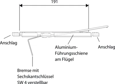 Produktbild von ROTO NT/NX Drehbegrenzer 191 Flügelteil Falzluft 12 mm Überschlag 18-22 mm