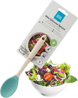 Produktbild von Miniroerlepel aus Silikon, karamell und türkis