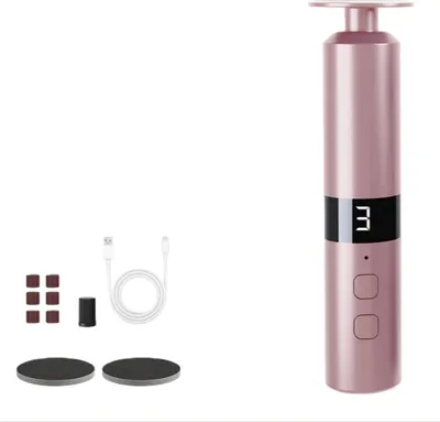 Produktbild von INF Wiederaufladbarer elektrischer Hornhautentferner mit 10 Schleifköpfen – 1800 mAh Rosa