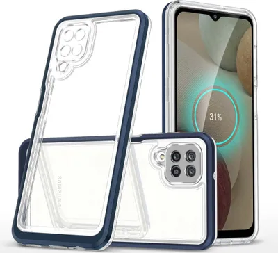 Produktbild von Clear 3in1 Case für Samsung Galaxy A22 4G Gel Cover mit Rahmen blau