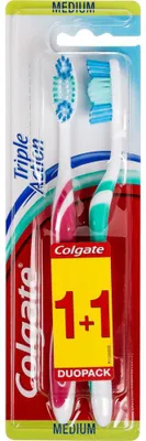 Zdjęcie produktu dla Colgate, Triple Action Szczoteczka do zębów średnia, 2 sztuki