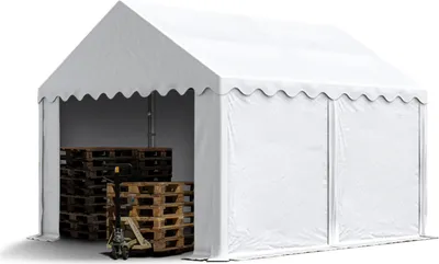 Image de TOOLPORT Tente de stockage 3x4 m abri bâche PVC 700 N imperméable blanc