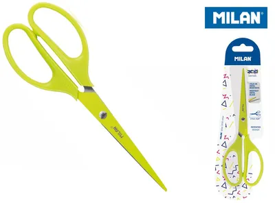 Obrázek produktu pro Milan BWM10425Y, Dospělý, Rovný střih, Samostarný, Žlutá, Nerezová ocel, Kancelářské nůžky