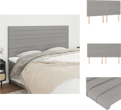 Produktbild von vidaXL Kopfteile 4 Stk. Hellgrau 100x5x78/88 cm Stoff -  Kopf- & Fußenden