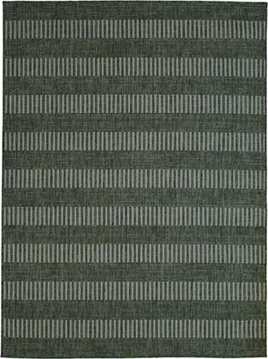 Zdjęcie produktu dla Dywan do wnętrz i na zewnątrz, zielony wzór w linie, 133 x 170 cm, zielony