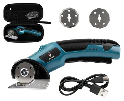 Produktbild von Kabelloser Rollenschneider - Elektrische Schere - 4,2 V - 2 Klingen - Für Papier, Karton, Teppich und Leder