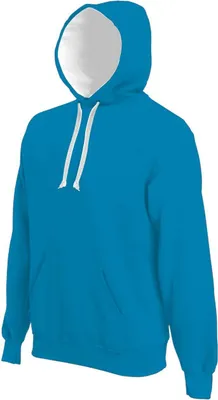 Produktbild von Kariban Uni Hoodie Kapuzenpullover Sweatjacke Sweatshirt Pullover, Größe:M, Farbe:Tropical Blue/White
