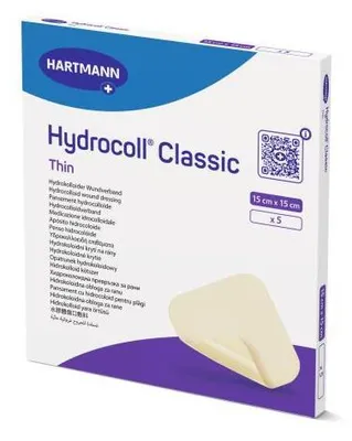 Zdjęcie produktu dla Hydrocoll Classic Cienki opatrunek na rany 15x15 cm 5 szt