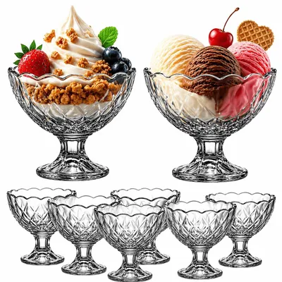 Produktbild von Eisbecher 6 Stück SET Eisschalen Dessertschale Eisgläser Dessertgläser 200 ml