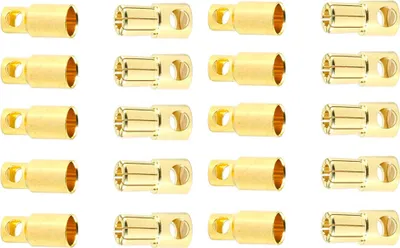 Produktbild von 10 Paar 6 mm Goldkontaktstecker Verbinder (Stecker/Buchse) Bananenstecker Lochmulde