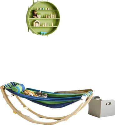 Produktbild von Hängematte, kinderfreundliche Sicherheitsmerkmale, farbenfrohes Design, grün