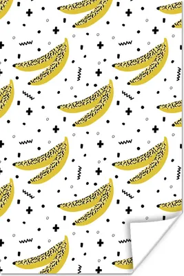 Produktbild von MuchoWow® Poster Obst - Bananen - Muster 80x120 cm - Papierdruck