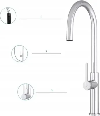 Immagine prodotto di Rubinetto da cucina, 54 cm, cromo, 360°, bocca girevole, Pedro