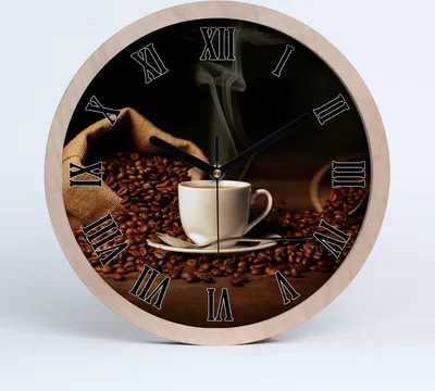 Produktbild von Holzuhr 30fi cm wanduhr - schwarze Spitzen - Kaffee wiliżance