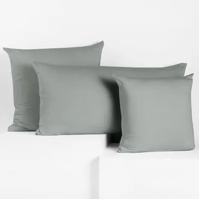 Produktbild von 2 Kissenbezüge Jersey Baumwolle Reißverschluss Silber - 20 x 145 cm