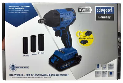 Produktbild von Scheppach Akku Schlagschrauber BC-IW350-X -SET S
