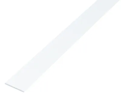 Produktbild von Alberts Flachstange | Aluminium, weiß | 1000 x 30 x 2 mm