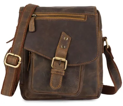 Produktbild von Herren Leder Umhängetasche, klein, elegant, braun, Beltimore