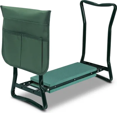 Immagine prodotto di Clanmacy panca per il giardinaggio, cuscino per ginocchia da giardino, sgabello da giardino pieghevole fino a 150 kg, cuscino in schiuma Eva 2 in 1