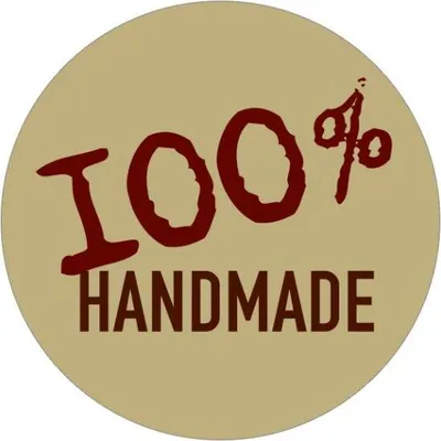 Produktbild von 24x Sticker 100% Handmade (Motiv 12) 4cm Geschenk Aufkleber runde Spruch Etikett
