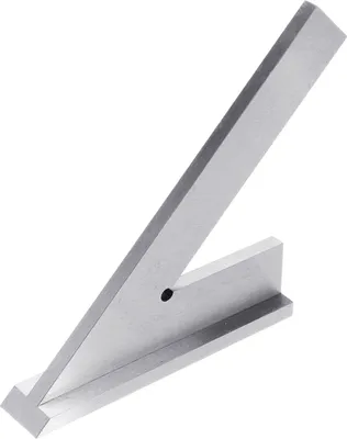 A metal angle ruler on a white background.