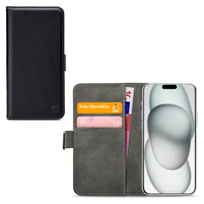 Zdjęcie produktu dla Mobilizepoliuretan Leather Book Case Black Apple iPhone 15 Plus