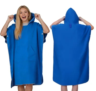 Produktbild von Surfponcho aus Mikrofaser mit Kapuze für Erwachsene