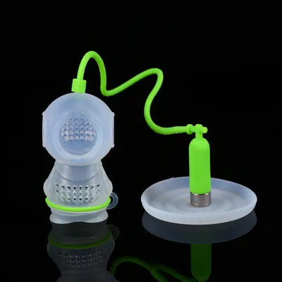 Produktbild von Silikon-Tee-Ei in kreativer, niedlicher Taucherform – wiederverwendbarer Tee-Infuser für losen Tee (Grün)