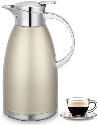 Image de Thermos Ibzoa® 2,3 L – double paroi isolante sous vide, en acier inoxydable, maintient les boissons chaudes jusqu'à 6 heures / froides jusqu'à 24 heures, design ergonomique et élégant