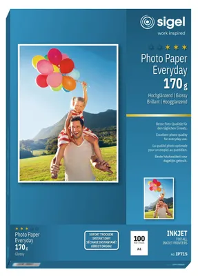 Produktbild von SIGEL InkJet Fotopapier A4 170 g hochglänzend 100 Blatt