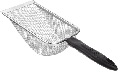 Produktbild von Katzenstreuschaufel – Metall – mit Holzgriff – 2 mm Porengröße – Katzenstreuschaufel