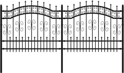Immagine prodotto di vidaXL Recinzione da giardino con punte di lancia nere 140 cm in acciaio