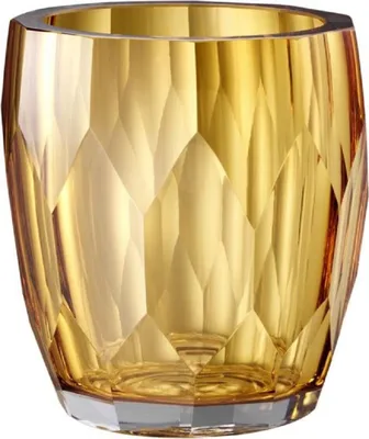 Produktbild von Casa Padrino Luxus Deko Glas Vase Gelb Ø 12 x H. 14 cm - Luxus Qualität