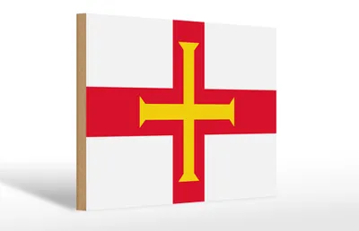 Produktbild von Holzschild Flagge Guernseys 30x20cm Flag of Guernsey