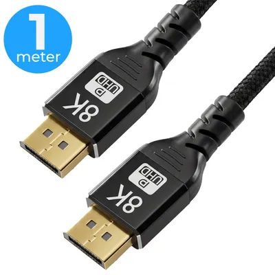Productafbeelding van Nuvance - Displayport Kabel - 1 Meter Display Kabel - tot 32.4GBps - 8K Ultra HD - voor TV, Computer, Monitor, Projector & Beamer - Display Port