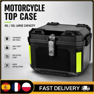 Zdjęcie produktu dla Solidchoice - Wodoodporny kufr na motocykl, pojemność 45L/55L, zamykany