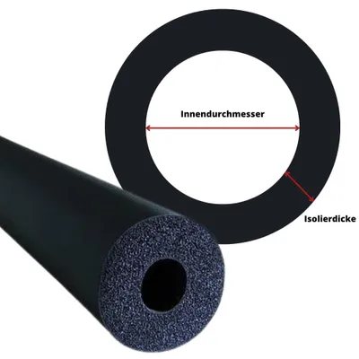 Immagine prodotto di Isolamento per tubi gomma - Nero - 19 mm x 2 m - Autoestinguente