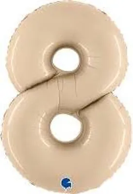 Produktbild von Folienballon Zahl 8, Satin Creme 66cm Grabo