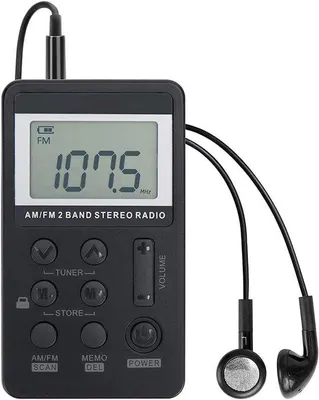 Immagine prodotto di Mini radio digitale portatile con auricolari, batteria ricaricabile, blocco schermo, impermeabile, ideale per escursioni, jogging e campeggio (nera)