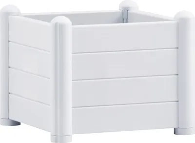 Obrázok produktu pre vidaXL Záhradný zvýšený záhon PP biely 43x43x35 cm