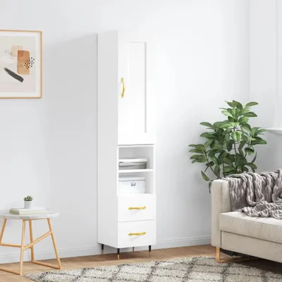 Obrázek produktu pro vidaXL Highboard White 34,5x34x180 cm výrobek z odvozeného dřeva
