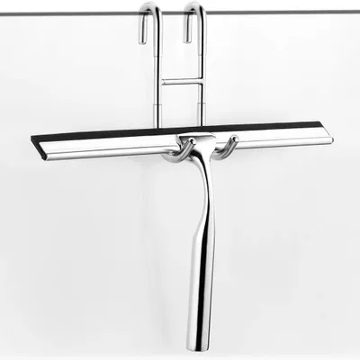 Produktbild von Famanu Duschwischer Edelstahl 25 cm mit Haken ohne Bohren - inkl. 2 Silikon Ersatzlippen