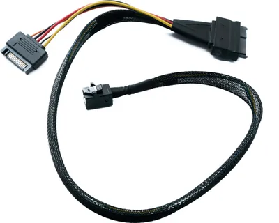 Produktbild von SYSTEM-S SFF-8643 Kabel 100 cm Mini SAS HD zu U.2 SFF-8639 NVMe für SSD Festplatte Motherboard