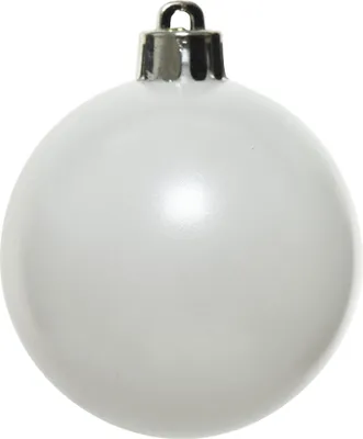 Produktbild von Weihnachtskugeln Kunststoff 10cm 4 Stück - Winterweiß matt