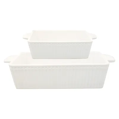 Produktbild von Greengate Alice Auflaufform weiss klein Set2