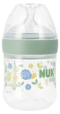 Imagen del producto de Biberón NUK para bebés, modelo "for Nature", con control de temperatura, color marrón