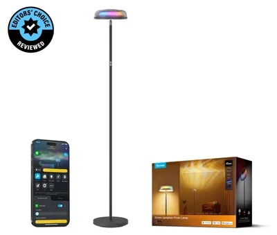 Produktbild von Govee Uplighter Floor Lamp, Intelligente Bodenbeleuchtung, Wi-Fi/Bluetooth, Schwarz, 2700 K, 6500 K, 1000 lm