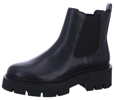 Produktbild von Tamaris Damen Stiefelette Chalsea matt Plateausohle Blockabsatz 1-25454-47, Größe:40 EU, Farbe:Schwarz