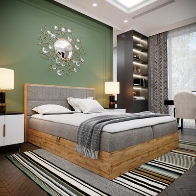 Boxspringbett Doppelbett LOFT 2 - Das perfekte Bett für Ihr Schlafzimmer. 160x200cm Bett mit Bonellmatratze, mit Bettkasten für Bettwäsche und Topper
