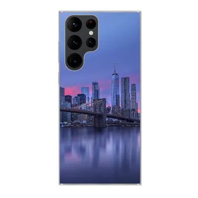 Produktbild von MuchoWow® Handyhülle Schutzhülle Hülle für Samsung Galaxy S22 Ultra New York hinter der Brooklyn Bridge Silikon Softcase Handy Hülle - Abbildung
